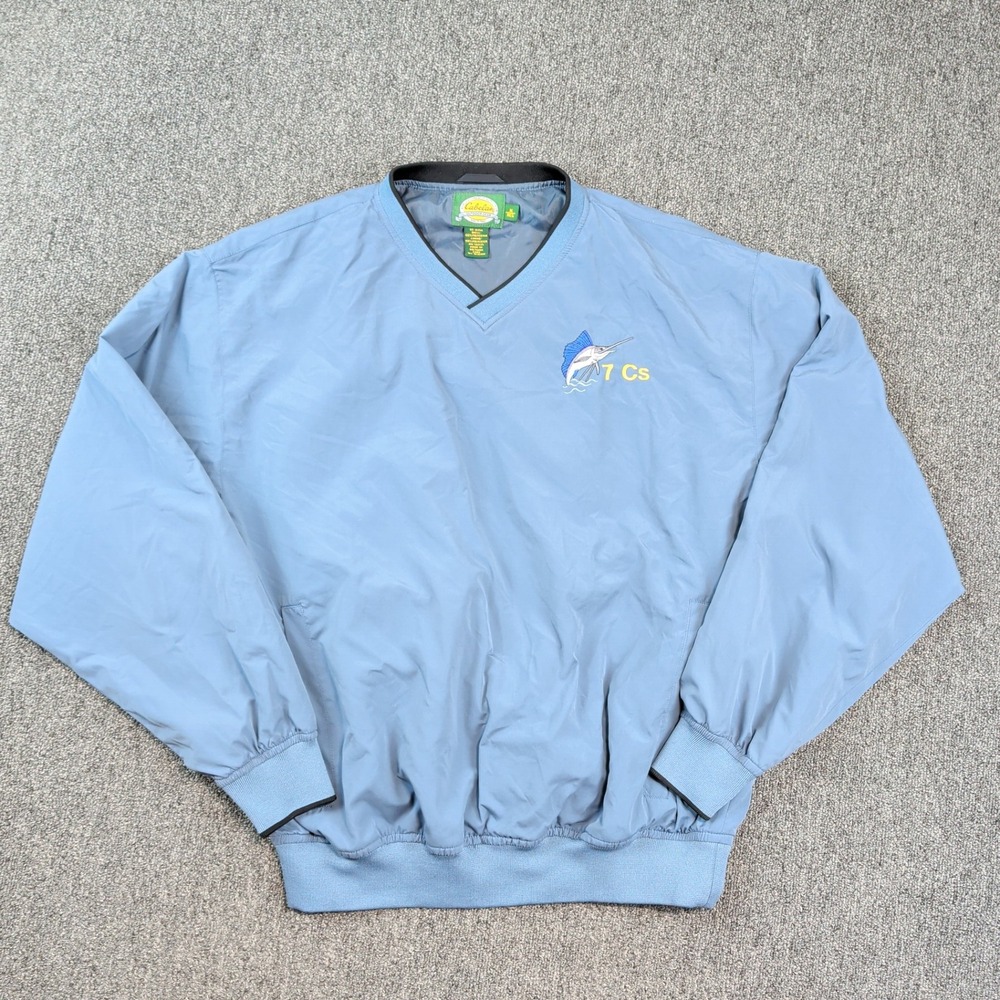 Cabelas Vintage VNeck Windshirt M Blue Sailfish Fishing Gorpcore Pullover Jacket